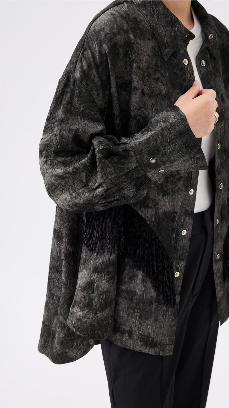 Faux Denim Cowboy Shirt