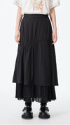 Pleated Patch Skirt