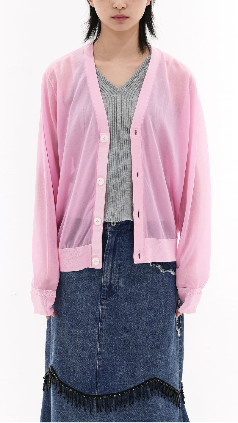 Cropped Sheer Cardigan