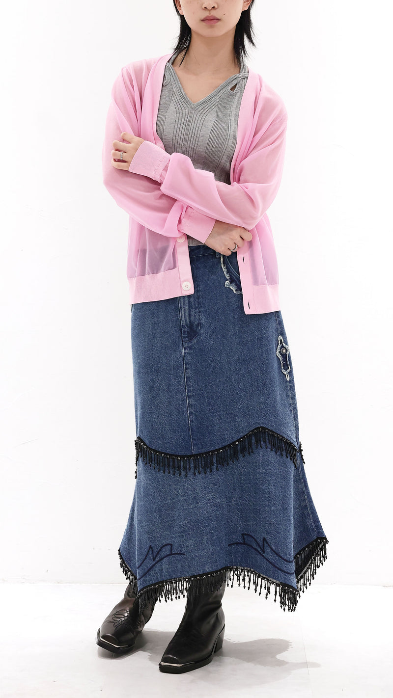 Cropped Sheer Cardigan