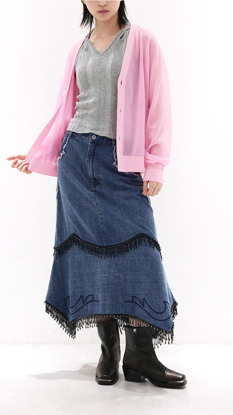 Cropped Sheer Cardigan