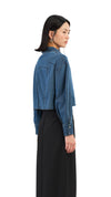 Rebuilt Denim Balloon-Sleeves Crop Shirt