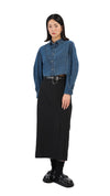 Rebuilt Denim Balloon-Sleeves Crop Shirt