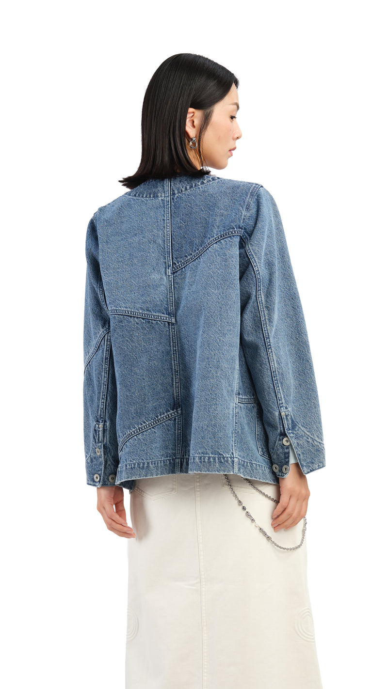 Rebuilt Collarless Denim Jacket