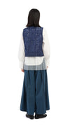 Indigo Cord Embroidery Vest