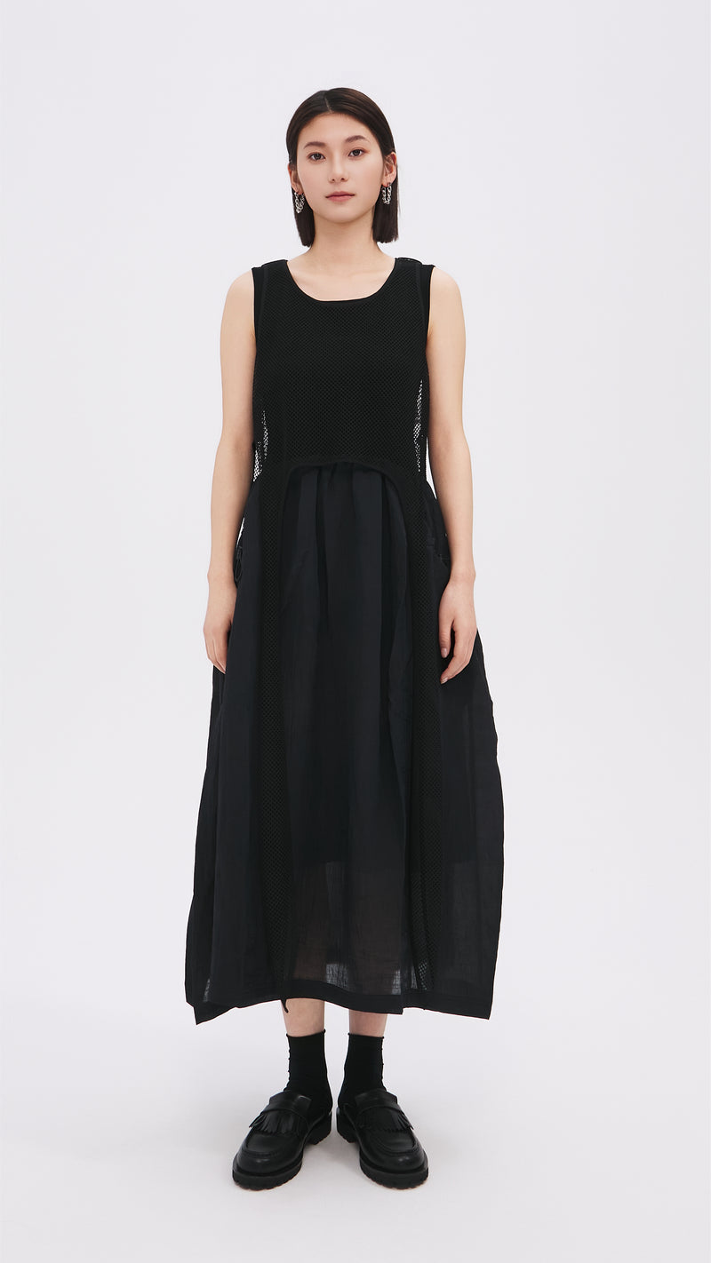 Nylon Patch Knit Dress