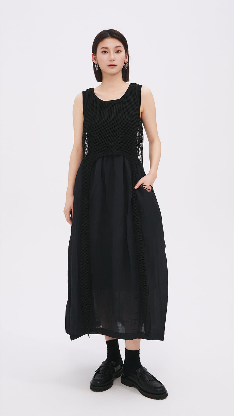 Nylon Patch Knit Dress