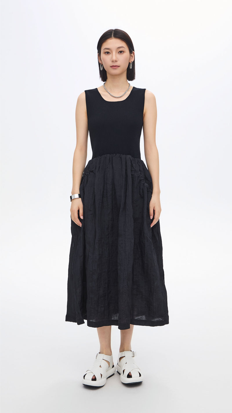 Nylon Patch Knit Dress