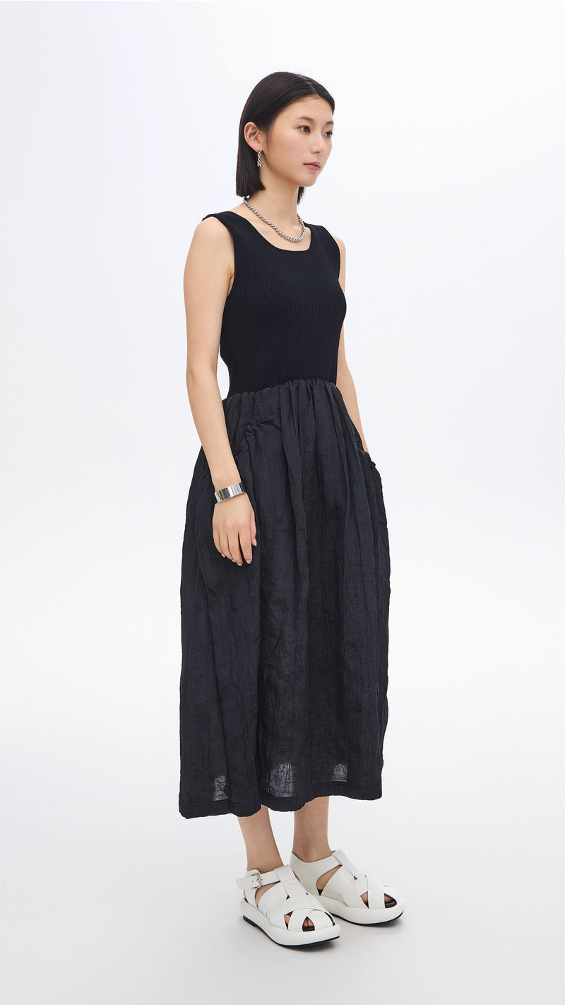Nylon Patch Knit Dress