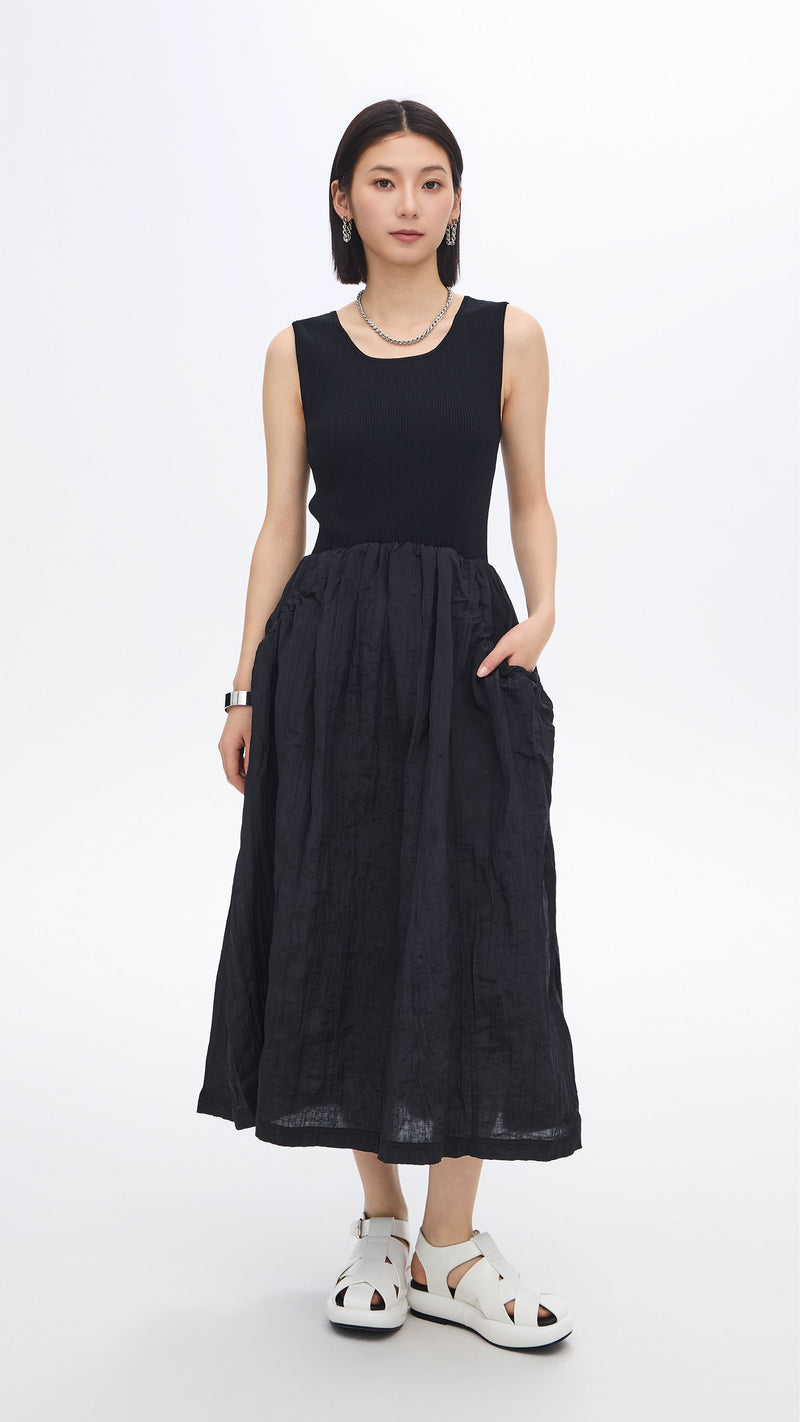 Nylon Patch Knit Dress