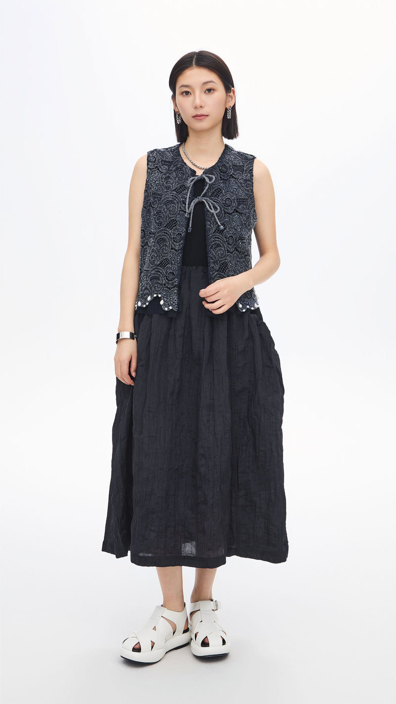 Nylon Patch Knit Dress