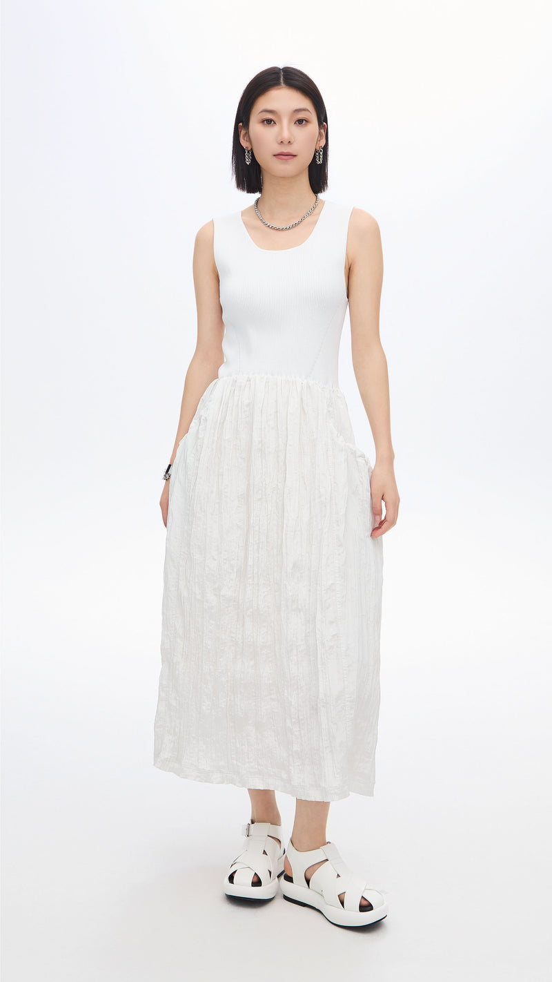 Nylon Patch Knit Dress
