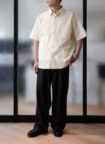 Cotton Seersucker Oversized Short Sleeves Shirt