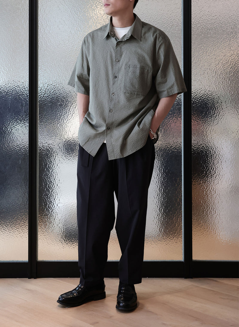 Cotton Seersuckers Short Sleeves Shirt