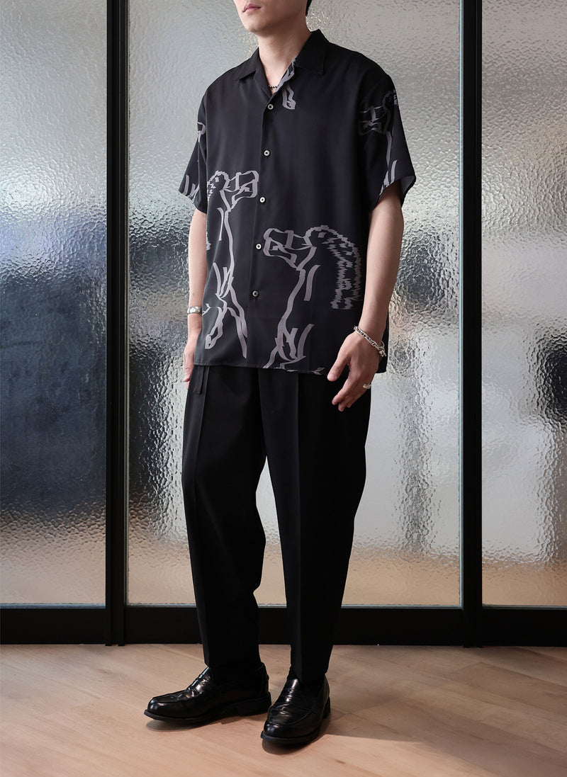 Polyester Open Collar Shirt