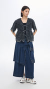 Cold Dye Lace Collarless Jacket