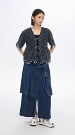 Cold Dye Lace Collarless Jacket