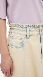 Bleach-washed Denim Skirt