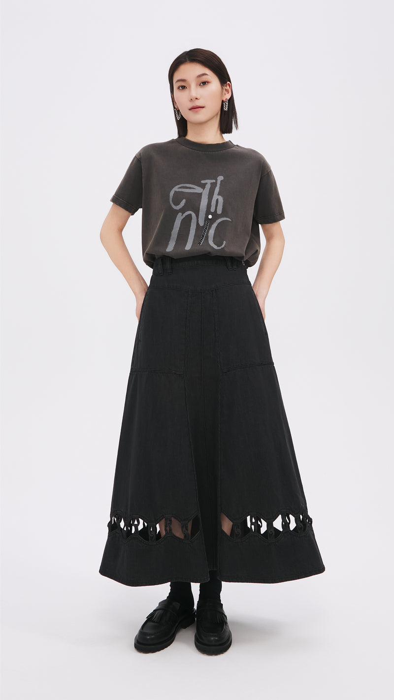 Cut Out Trims Skirt