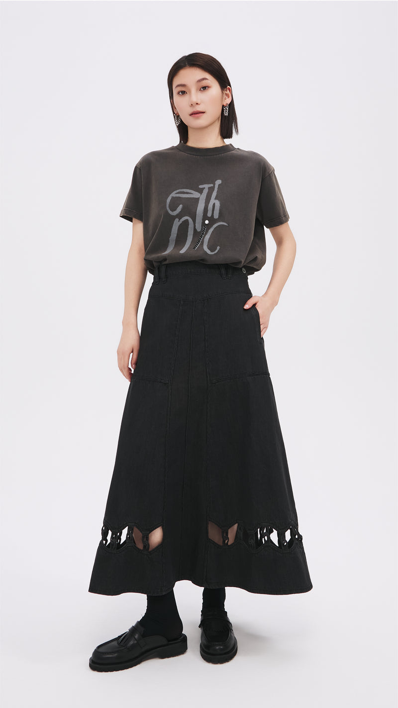 Cut Out Trims Skirt