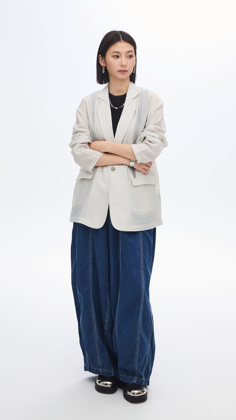 Sheer Fabric Blazer