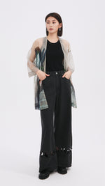 Cut Out Trims Jeans