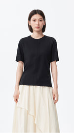 Tucks-trimmed T-Shirt