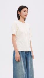 Tucks-trimmed T-Shirt