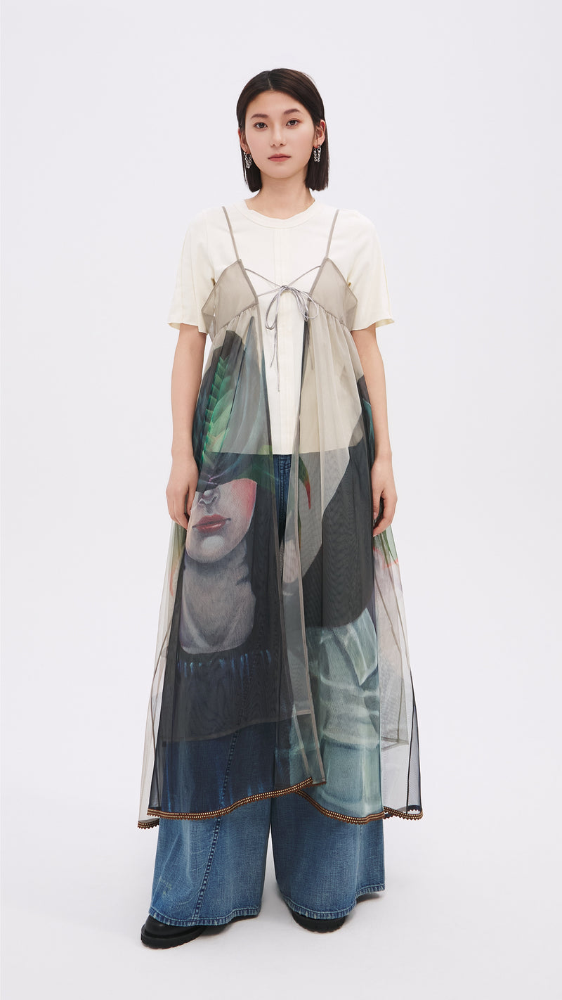 Tucks-trimmed T-Shirt