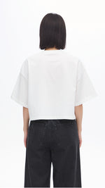 Cropped Parrot Graphic Embroidery Tee