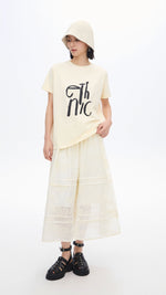 Garment-washed Wording Print Tee