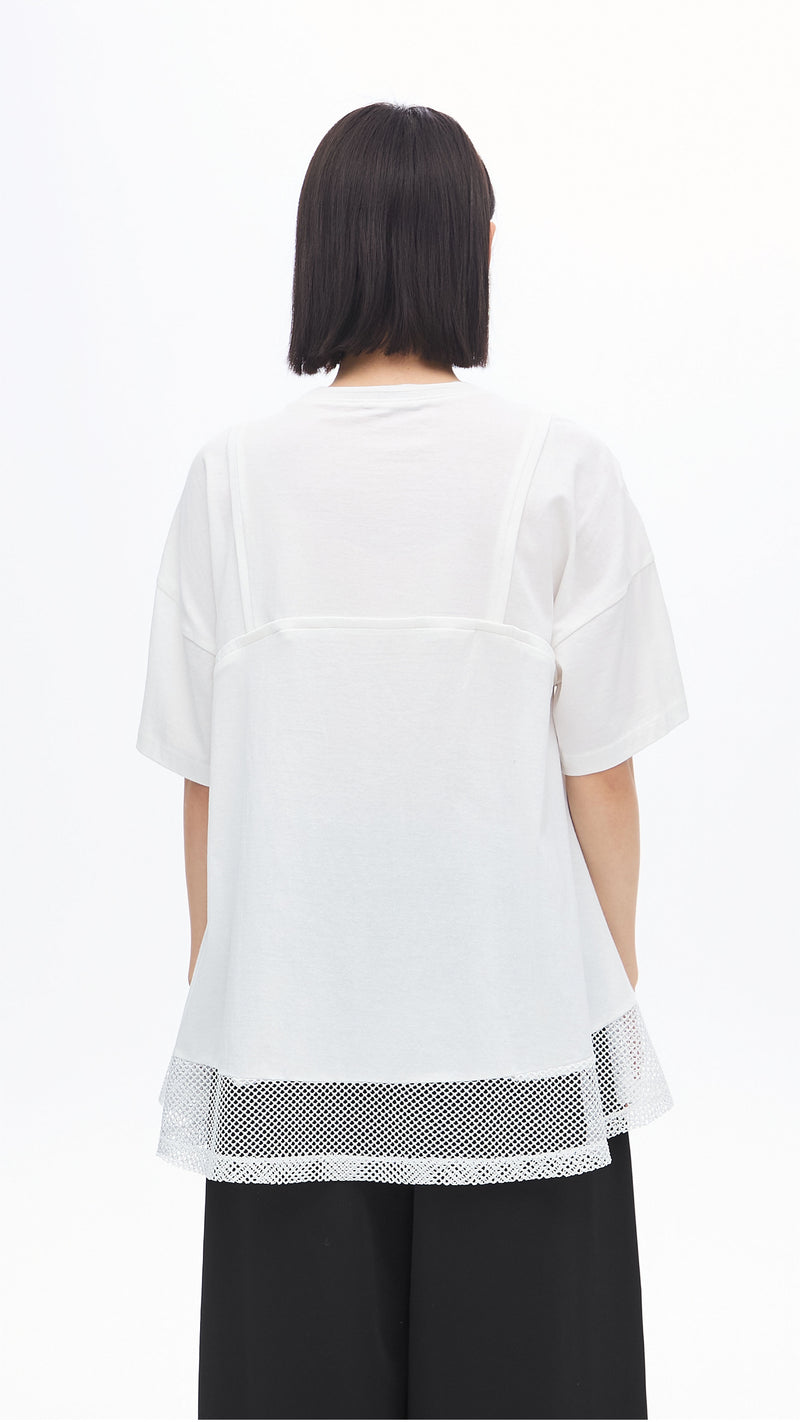 Cut-Sewn Patched Top