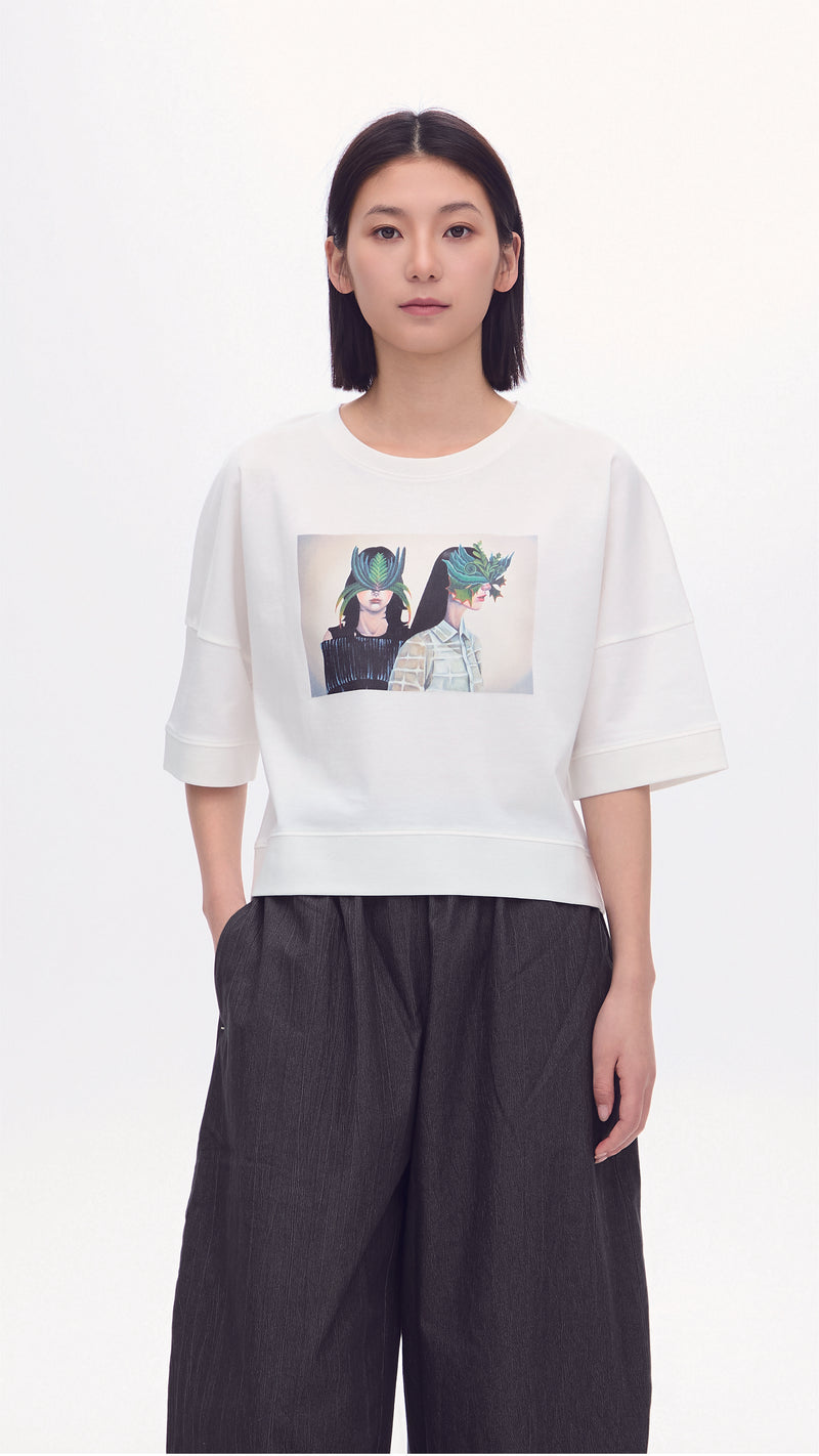 Mariko Enomoto Printed Puff-Sleeve Tee