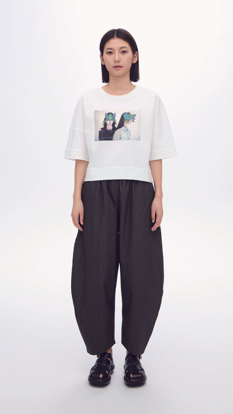 Mariko Enomoto Printed Puff-Sleeve Tee
