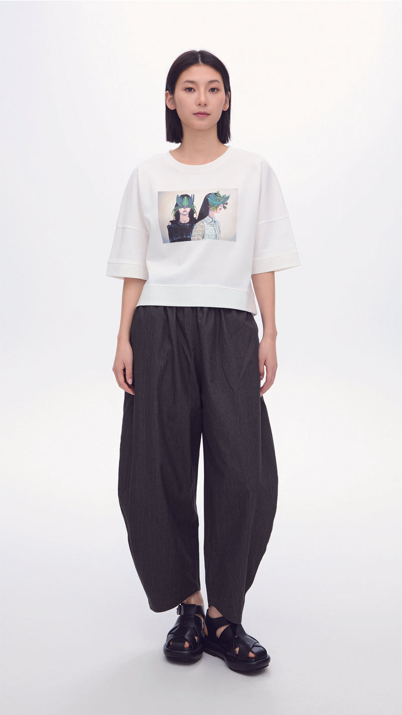Mariko Enomoto Printed Puff-Sleeve Tee