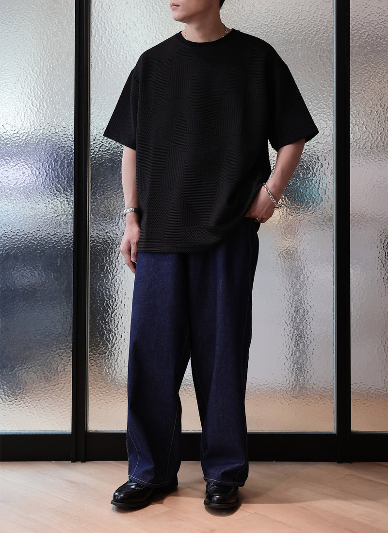Polyester Spandex Jacquard Oversized Tee