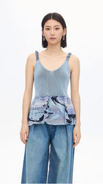 Jacquard Peplum Tank Top