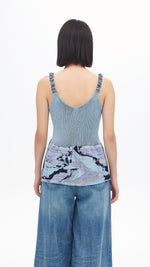 Jacquard Peplum Tank Top