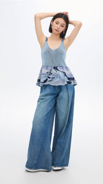 Jacquard Peplum Tank Top