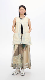 Bleach-washed Denim Waistcoat