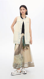 Bleach-washed Denim Waistcoat