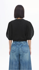 Puff-sleeves Knit Top