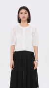 Puff-sleeves Knit Top