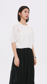 Puff-sleeves Knit Top