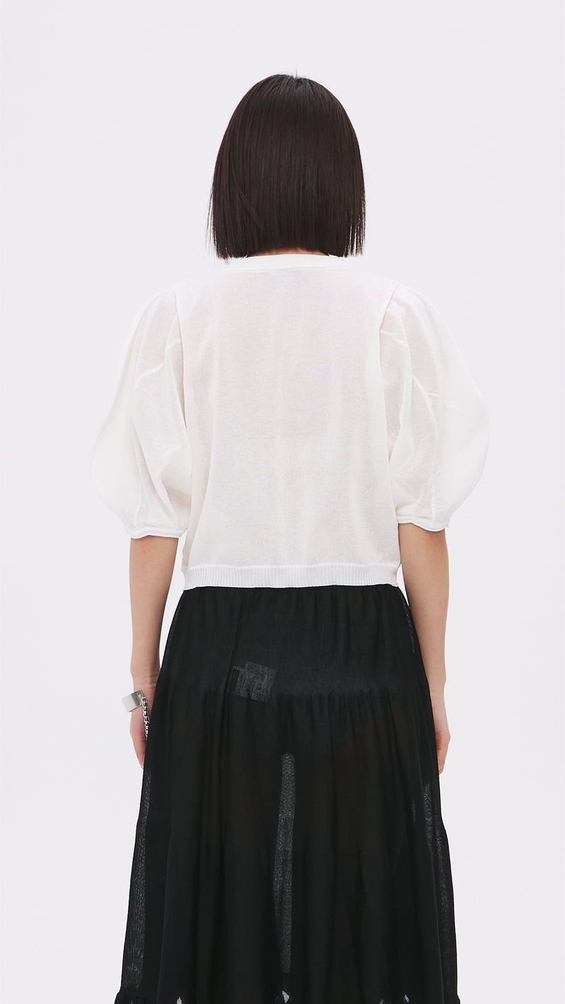 Puff-sleeves Knit Top