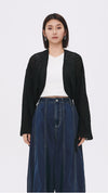 See-through Checker Cardigan