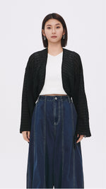 See-through Checker Cardigan