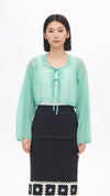 See-through Checker Cardigan