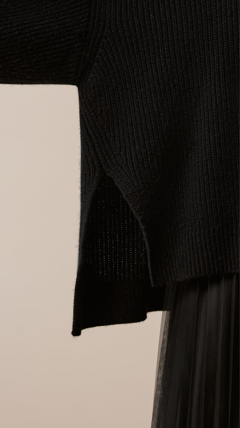 Tulle Patched Velour Lace Knit Dress