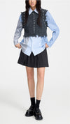 Patchwork Puff-sleeves Shirt